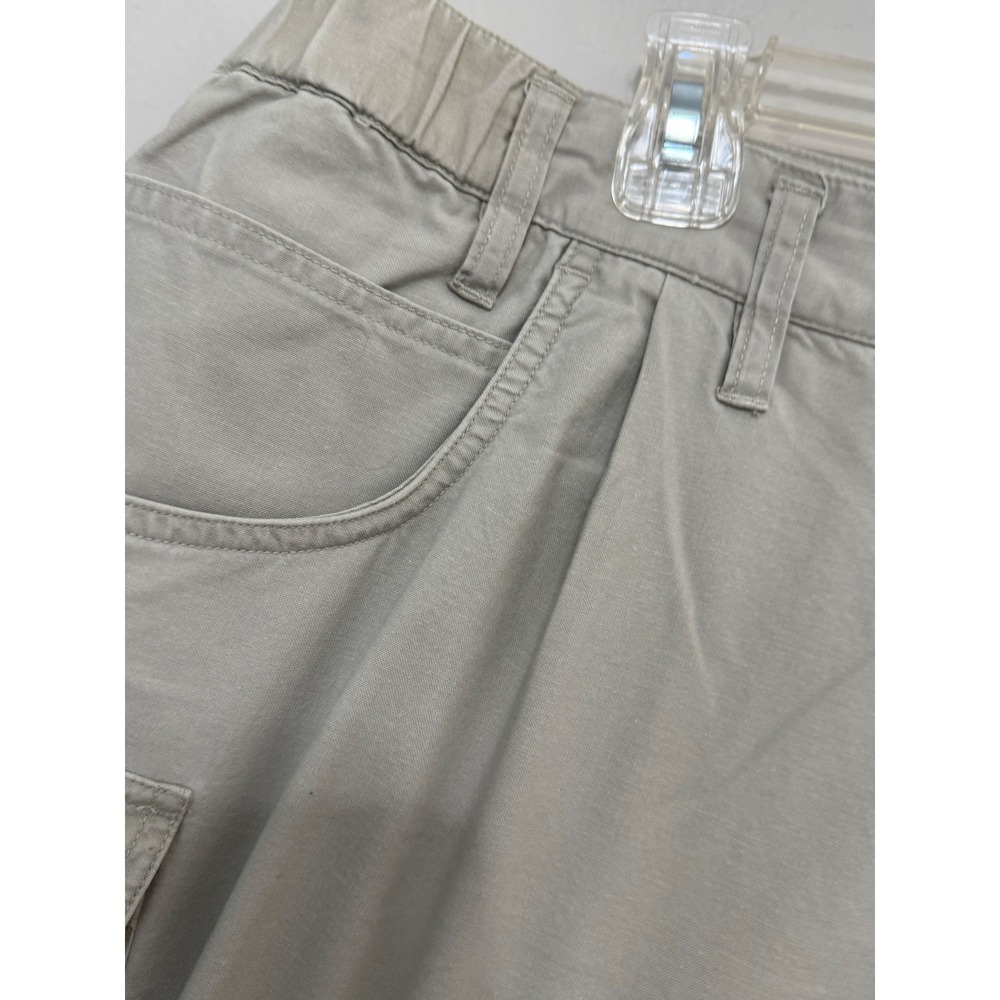 Columbia Mens Tan Khaki Cargo Shorts Pleated Side Elastic Vintage Utility Dad 40 - Picture 10 of 13